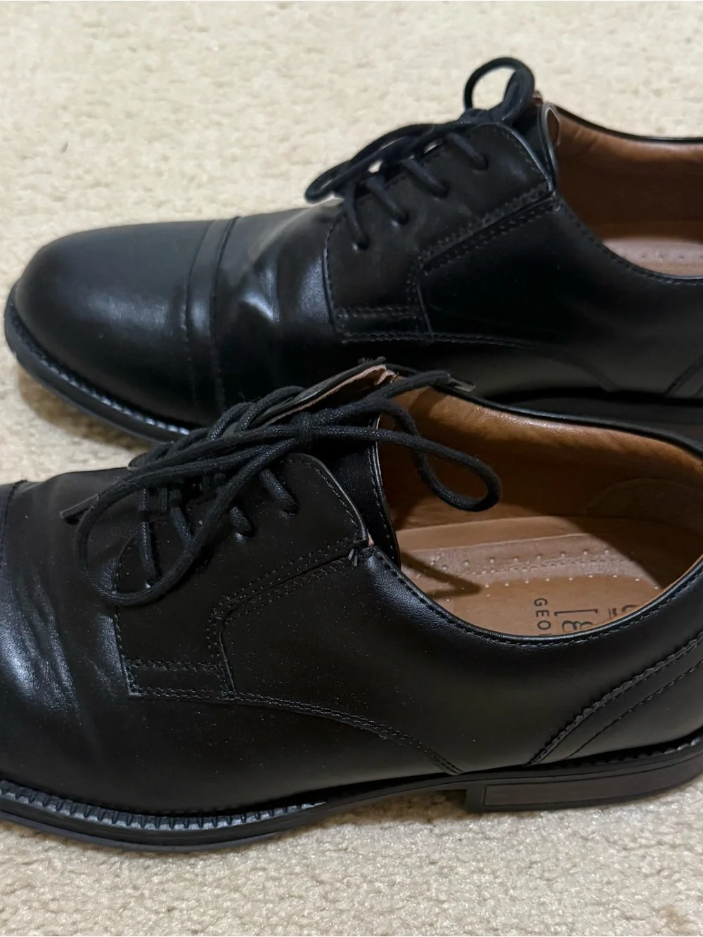 George Black Cap-Toe Derby Dress Shoes
